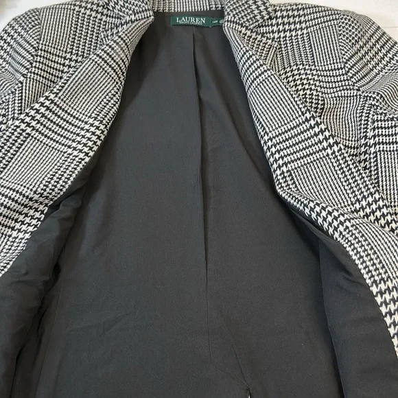 Lauren Ralph Lauren Women’s Houndstooth Heritage Print Blazer Jacket Sz 14w - Picture 10 of 14